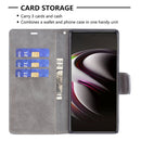 For Samsung Galaxy S22 Ultra 5G Retro Lambskin Texture Pure Color Horizontal Flip Leather Phone Case with Holder & Card Slots & Wallet & Lanyard(Grey)