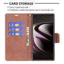 For Samsung Galaxy S22 Ultra 5G Retro Lambskin Texture Pure Color Horizontal Flip Leather Phone Case with Holder & Card Slots & Wallet & Lanyard(Brown)