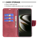For Samsung Galaxy S22 5G Retro Lambskin Texture Pure Color Horizontal Flip Leather Phone Case with Holder & Card Slots & Wallet & Lanyard(Red)