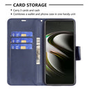 For Samsung Galaxy S22 5G Retro Lambskin Texture Pure Color Horizontal Flip Leather Phone Case with Holder & Card Slots & Wallet & Lanyard(Blue)