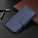 For Samsung Galaxy S22 5G Retro Lambskin Texture Pure Color Horizontal Flip Leather Phone Case with Holder & Card Slots & Wallet & Lanyard(Blue)