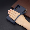 For Samsung Galaxy S22 5G Retro Lambskin Texture Pure Color Horizontal Flip Leather Phone Case with Holder & Card Slots & Wallet & Lanyard(Blue)