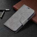 For Samsung Galaxy S22 5G Retro Lambskin Texture Pure Color Horizontal Flip Leather Phone Case with Holder & Card Slots & Wallet & Lanyard(Grey)