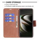 For Samsung Galaxy S22 5G Retro Lambskin Texture Pure Color Horizontal Flip Leather Phone Case with Holder & Card Slots & Wallet & Lanyard(Brown)