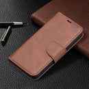 For Samsung Galaxy S22 5G Retro Lambskin Texture Pure Color Horizontal Flip Leather Phone Case with Holder & Card Slots & Wallet & Lanyard(Brown)
