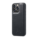 DG.MING Three Fold Wallet Style Leather Phone Case For iPhone 13 Pro(Black)