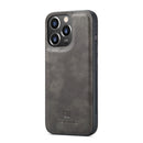 DG.MING Three Fold Wallet Style Leather Phone Case For iPhone 13 Pro(Grey)