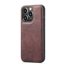 DG.MING Three Fold Wallet Style Leather Phone Case For iPhone 13 Pro(Red)