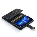 DG.MING Three Fold Wallet Style Leather Phone Case For iPhone 13 mini(Black)