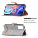 For Xiaomi Redmi Note 11 5G/Note 11T 5G/Poco M4 Pro 5G Color Matching Denim Texture Leather Phone Case with Holder & Card Slots & Wallet & Lanyard(Grey)