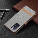 For Xiaomi Redmi Note 11 5G/Note 11T 5G/Poco M4 Pro 5G Color Matching Denim Texture Leather Phone Case with Holder & Card Slots & Wallet & Lanyard(Grey)