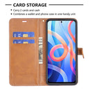 For Xiaomi Redmi Note 11 5G/Note 11T 5G/Poco M4 Pro 5G Color Matching Denim Texture Leather Phone Case with Holder & Card Slots & Wallet & Lanyard(Red)