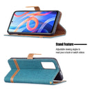 For Xiaomi Redmi Note 11 5G/Note 11T 5G/Poco M4 Pro 5G Color Matching Denim Texture Leather Phone Case with Holder & Card Slots & Wallet & Lanyard(Green)
