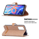 For Xiaomi Redmi Note 11 5G/Note 11T 5G/Poco M4 Pro 5G Color Matching Denim Texture Leather Phone Case with Holder & Card Slots & Wallet & Lanyard(Brown)