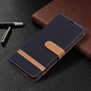 For Xiaomi Redmi Note 11 5G/Note 11T 5G/Poco M4 Pro 5G Color Matching Denim Texture Leather Phone Case with Holder & Card Slots & Wallet & Lanyard(Black)