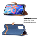 For Xiaomi Redmi Note 11 5G/Note 11T 5G/Poco M4 Pro 5G Color Matching Denim Texture Leather Phone Case with Holder & Card Slots & Wallet & Lanyard(Dark Blue)