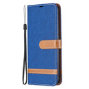 For Xiaomi Redmi Note 11 5G/Note 11T 5G/Poco M4 Pro 5G Color Matching Denim Texture Leather Phone Case with Holder & Card Slots & Wallet & Lanyard(Royal Blue)