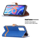 For Xiaomi Redmi Note 11 5G/Note 11T 5G/Poco M4 Pro 5G Color Matching Denim Texture Leather Phone Case with Holder & Card Slots & Wallet & Lanyard(Royal Blue)