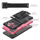 For Motorola Moto G9 Plus Armor Wristband Phone Case(Pink)