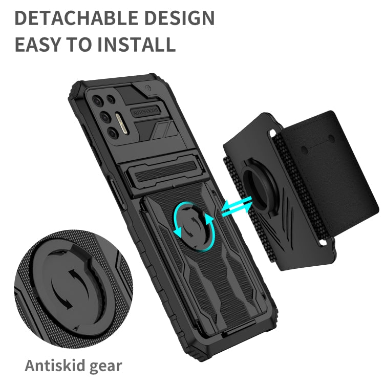 For Motorola Moto G9 Plus Armor Wristband Phone Case(Black)