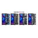 For Motorola G Pure Camouflage Armor Shockproof TPU + PC Magnetic Phone Case with Holder(Light Blue)