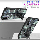 For Motorola G Pure Camouflage Armor Shockproof TPU + PC Magnetic Phone Case with Holder(Light Blue)