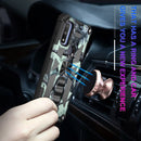 For Motorola G Pure Camouflage Armor Shockproof TPU + PC Magnetic Phone Case with Holder(Light Blue)