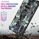 For Motorola G Pure Camouflage Armor Shockproof TPU + PC Magnetic Phone Case with Holder(Light Blue)