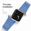 DUX DUCIS Chain Version Magnetic PU Leather Watch Band For Apple Watch Series 7 45mm / 6 & SE & 5 & 4 44mm / 3 & 2 & 1 42mm(Blue)