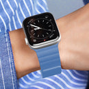 DUX DUCIS Chain Version Magnetic PU Leather Watch Band For Apple Watch Series 7 45mm / 6 & SE & 5 & 4 44mm / 3 & 2 & 1 42mm(Blue)