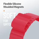 DUX DUCIS Chain Version Magnetic PU Leather Watch Band For Apple Watch Series 7 45mm / 6 & SE & 5 & 4 44mm / 3 & 2 & 1 42mm(Red)