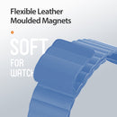 DUX DUCIS Chain Version Magnetic PU Leather Watch Band For Apple Watch Series 7 41mm / 6 & SE & 5 & 4 40mm / 3 & 2 & 1 38mm(Blue)