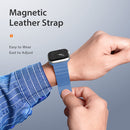 DUX DUCIS Chain Version Magnetic PU Leather Watch Band For Apple Watch Series 7 41mm / 6 & SE & 5 & 4 40mm / 3 & 2 & 1 38mm(Blue)