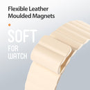 DUX DUCIS Chain Version Magnetic PU Leather Watch Band For Apple Watch Series 7 41mm / 6 & SE & 5 & 4 40mm / 3 & 2 & 1 38mm(Beige)