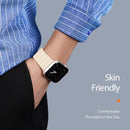 DUX DUCIS Chain Version Magnetic PU Leather Watch Band For Apple Watch Series 7 41mm / 6 & SE & 5 & 4 40mm / 3 & 2 & 1 38mm(Beige)