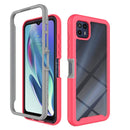 For Motorola Moto G50 5G Starry Sky Solid Color Series Shockproof PC + TPU Phone Case(Rose Red)