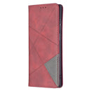 For Samsung Galaxy S22 Ultra 5G Prismatic Invisible Magnetic Horizontal Flip Phone Leather Case with Holder & Card Slots & Photo Frame(Red)