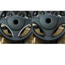 Car Suede Wrap Steering Wheel Side Decorative Cover for BMW 1 Series 2007-2011 / 3 Series 2005-2012, Left Drive(Black Grey)