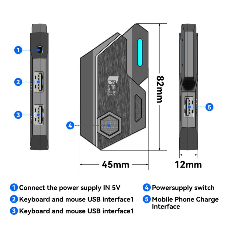 GAMWING MixElite Bluetooth 5.0 Keyboard Mouse Converter Shooting Game Auxiliary Tool