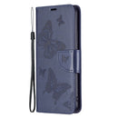 For Xiaomi Redmi Note 11 5G/Note 11T 5G/Poco M4 Pro 5G Two Butterflies Embossing Pattern Horizontal Flip Leather Phone Case with Holder & Card Slot & Wallet & Lanyard(Dark Blue)