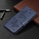 For Xiaomi Redmi Note 11 5G/Note 11T 5G/Poco M4 Pro 5G Two Butterflies Embossing Pattern Horizontal Flip Leather Phone Case with Holder & Card Slot & Wallet & Lanyard(Dark Blue)