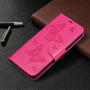 For Xiaomi Redmi Note 11 5G/Note 11T 5G/Poco M4 Pro 5G Two Butterflies Embossing Pattern Horizontal Flip Leather Phone Case with Holder & Card Slot & Wallet & Lanyard(Rose Red)