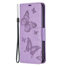For Xiaomi Redmi Note 11 5G/Note 11T 5G/Poco M4 Pro 5G Two Butterflies Embossing Pattern Horizontal Flip Leather Phone Case with Holder & Card Slot & Wallet & Lanyard(Purple)