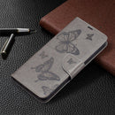 For Xiaomi Redmi Note 11 5G/Note 11T 5G/Poco M4 Pro 5G Two Butterflies Embossing Pattern Horizontal Flip Leather Phone Case with Holder & Card Slot & Wallet & Lanyard(Grey)