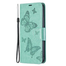 For Xiaomi Redmi Note 11 5G/Note 11T 5G/Poco M4 Pro 5G Two Butterflies Embossing Pattern Horizontal Flip Leather Phone Case with Holder & Card Slot & Wallet & Lanyard(Green)