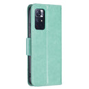 For Xiaomi Redmi Note 11 5G/Note 11T 5G/Poco M4 Pro 5G Two Butterflies Embossing Pattern Horizontal Flip Leather Phone Case with Holder & Card Slot & Wallet & Lanyard(Green)