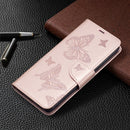 For Xiaomi Redmi Note 11 5G/Note 11T 5G/Poco M4 Pro 5G Two Butterflies Embossing Pattern Horizontal Flip Leather Phone Case with Holder & Card Slot & Wallet & Lanyard(Rose Gold)