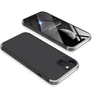GKK Three Stage Splicing Full Coverage PC Phone Case For iPhone 13(Black Silver)