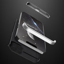 GKK Three Stage Splicing Full Coverage PC Phone Case For iPhone 13(Black Silver)