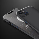 GKK Three Stage Splicing Full Coverage PC Phone Case For iPhone 13(Black Silver)